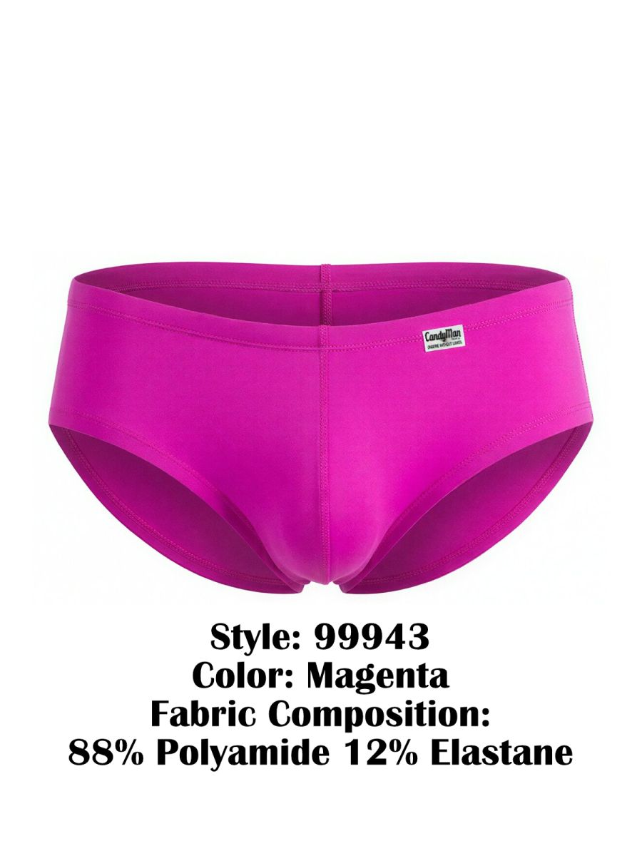 CandyMan 99943 Men's Underwear Sleek Low Rise Trunks Color Magenta