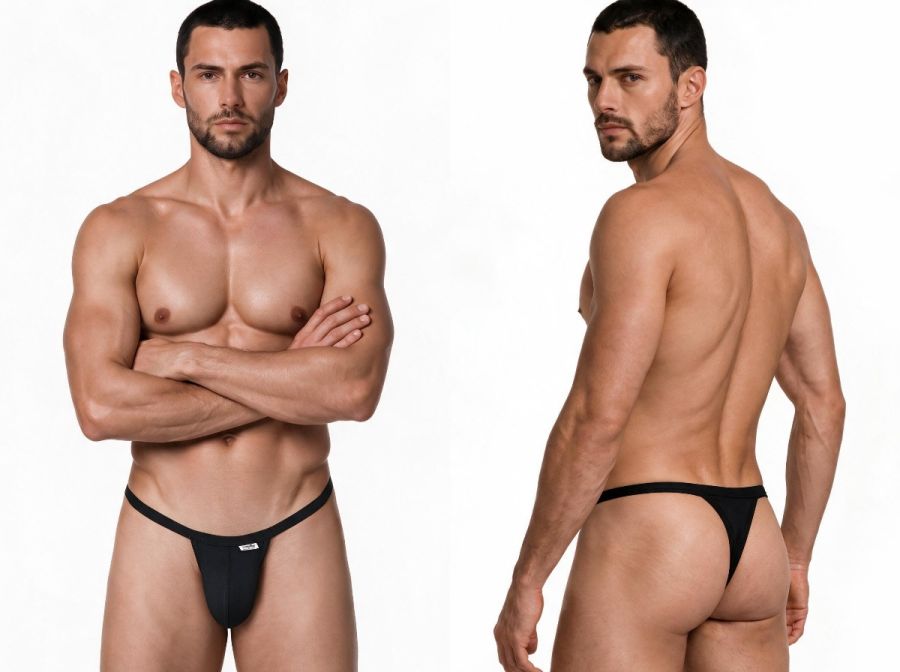 CandyMan 99948 Men's Underwear Sleek Minimalist Thongs Color Black