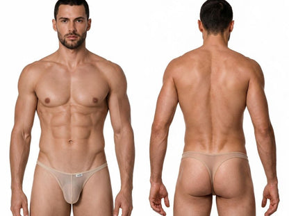 Mesh Beige Sheer Thong - view 1