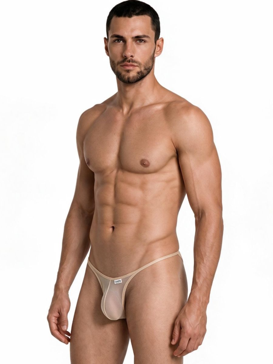 Mesh Beige Sheer Thong - view 4