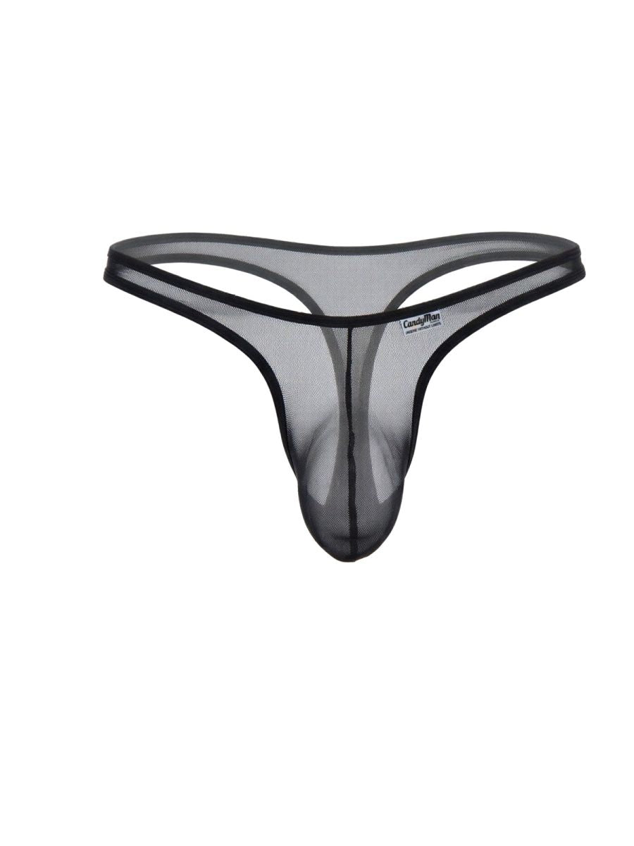 Mesh Black Sheer Thong - view 5