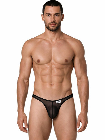 Mesh Black Sheer Thong - view 2
