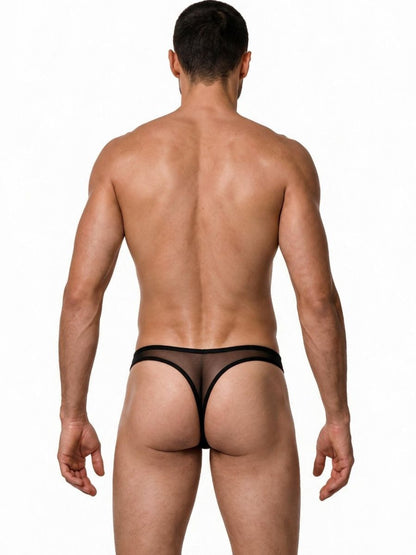 Mesh Black Sheer Thong - view 3