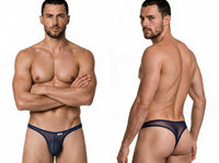 Mesh Navy Sheer Thong - view 1