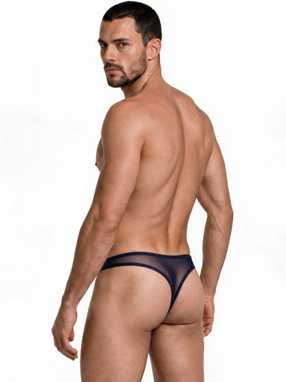 Mesh Navy Sheer Thong - view 3
