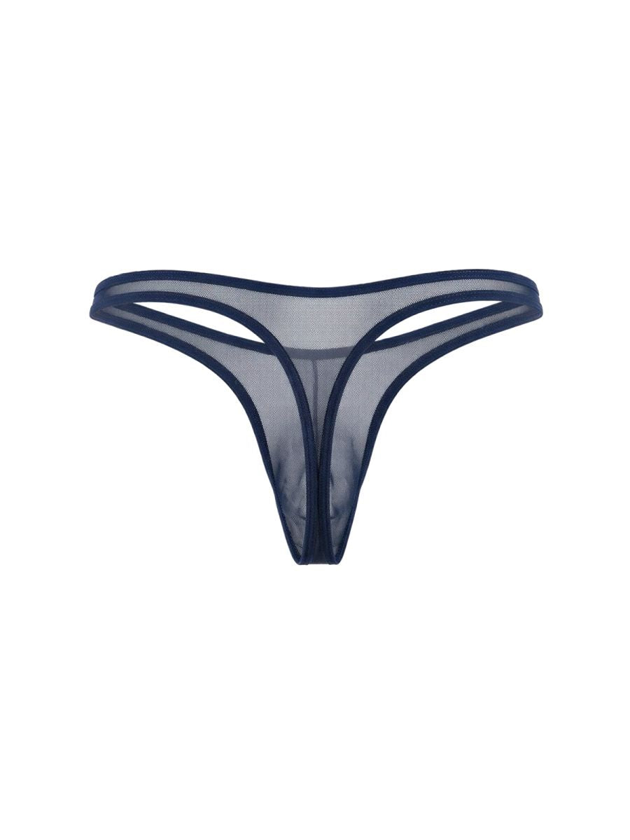Mesh Navy Sheer Thong - view 6