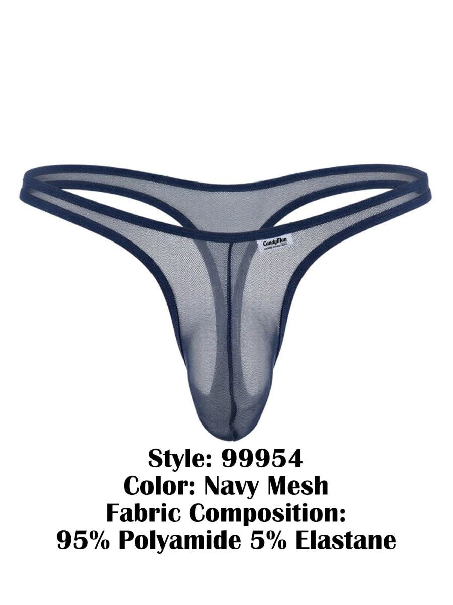 Mesh Navy Sheer Thong - view 8