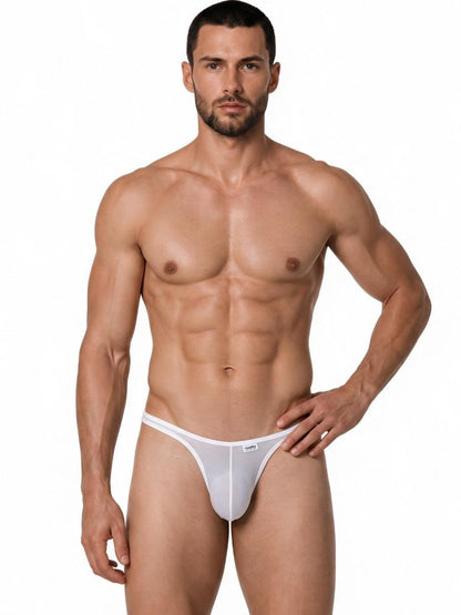Mesh White Sheer Thong - view 2