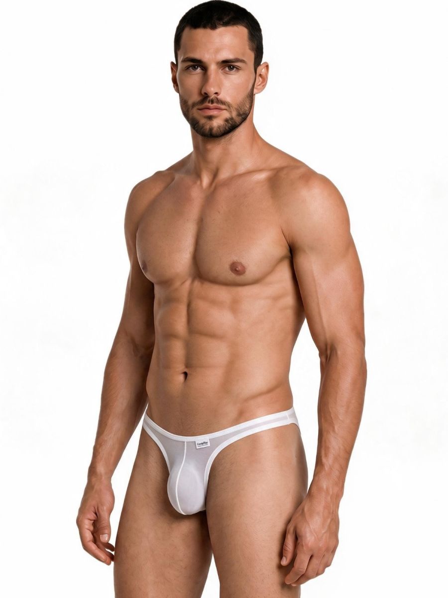 Mesh White Sheer Thong - view 4