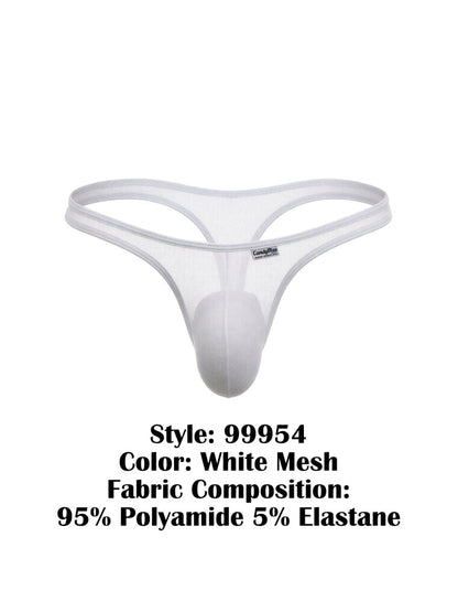 Mesh White Sheer Thong - view 8