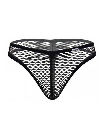 CandyMan 99963 Men's Underwear Fishnet Breathable Thong Color Black