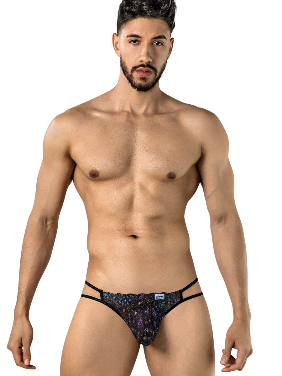 Seductive Black Printed Mesh Jockstrap - view 2