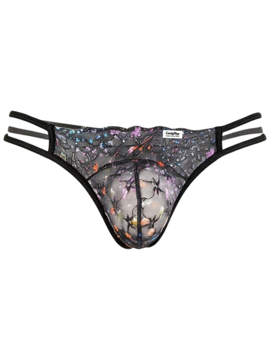 Seductive Black Printed Mesh Jockstrap - view 5
