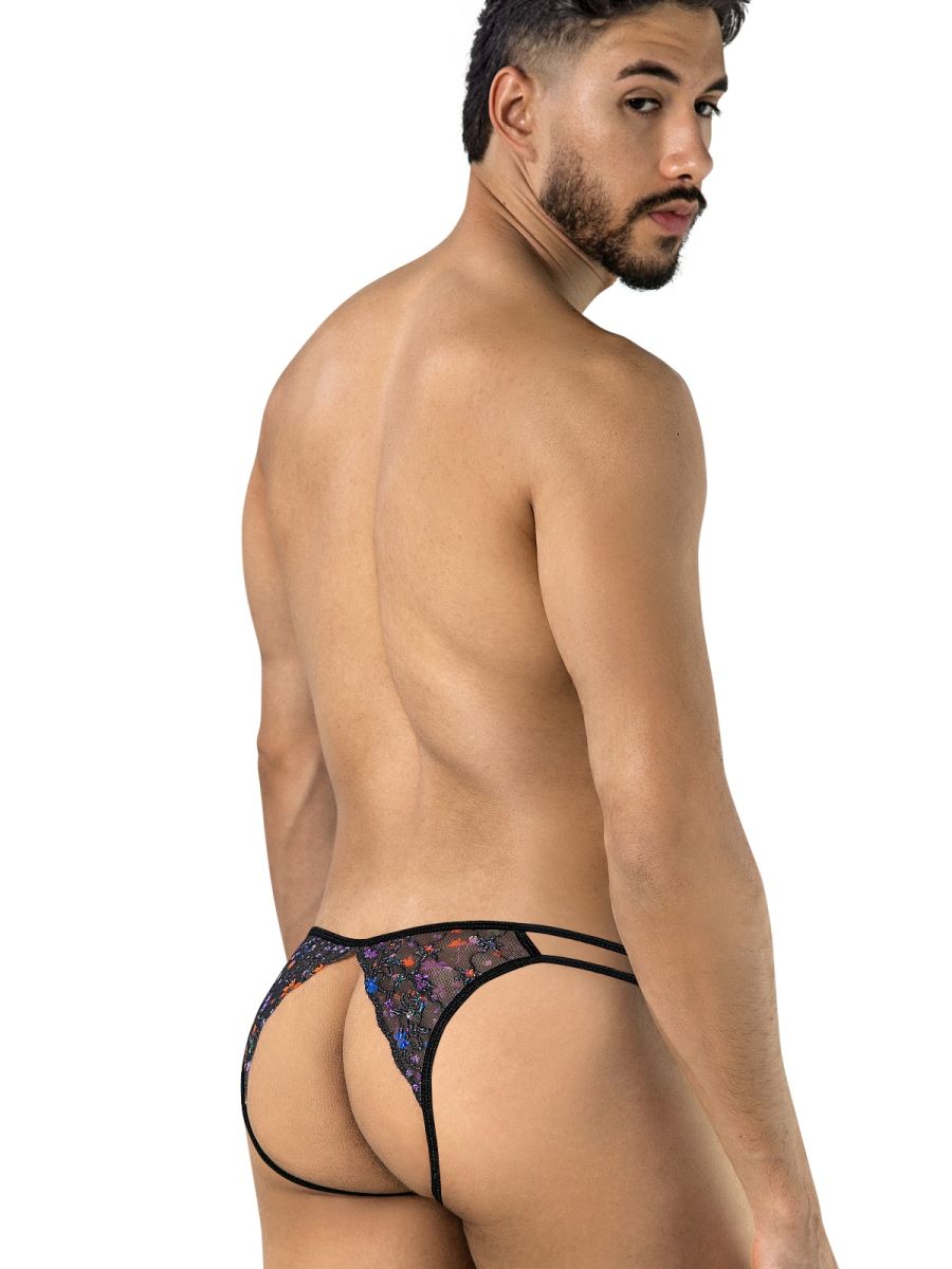Seductive Black Printed Mesh Jockstrap - view 3