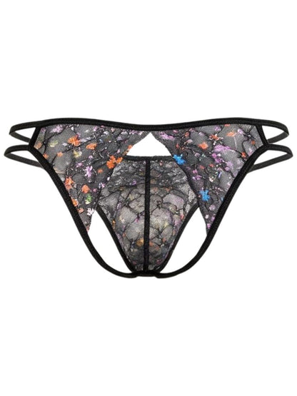 Seductive Black Printed Mesh Jockstrap - view 6