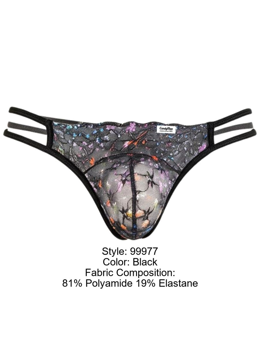 Seductive Black Printed Mesh Jockstrap - view 8