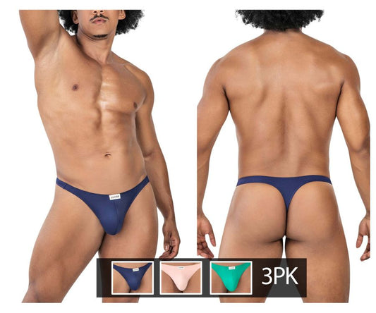 Clever Moda 3-Pack Autralian Latin Thongs - Green-Pink-Blue