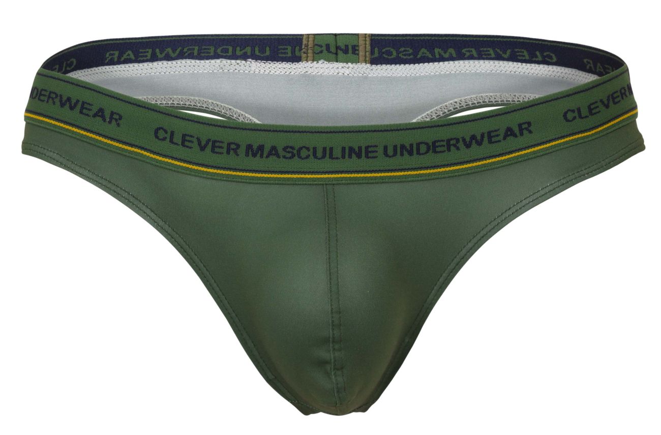 Clever Moda Men's Underwear 100010 3PK Australian Latin Thongs Color Blue-Petrol-Green