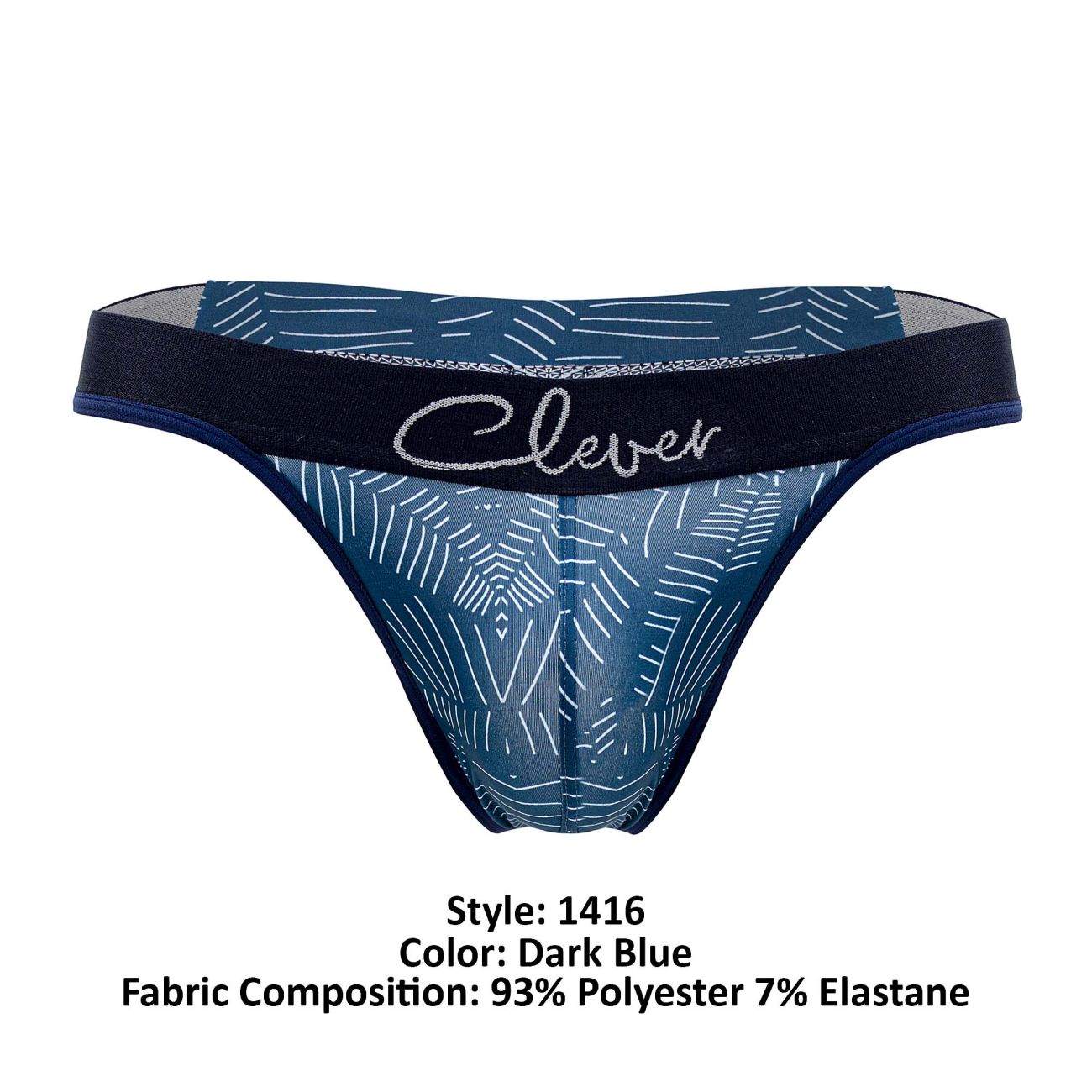 Clever Moda Men's Underwear 1416 Lush Thongs Color Dark Blue