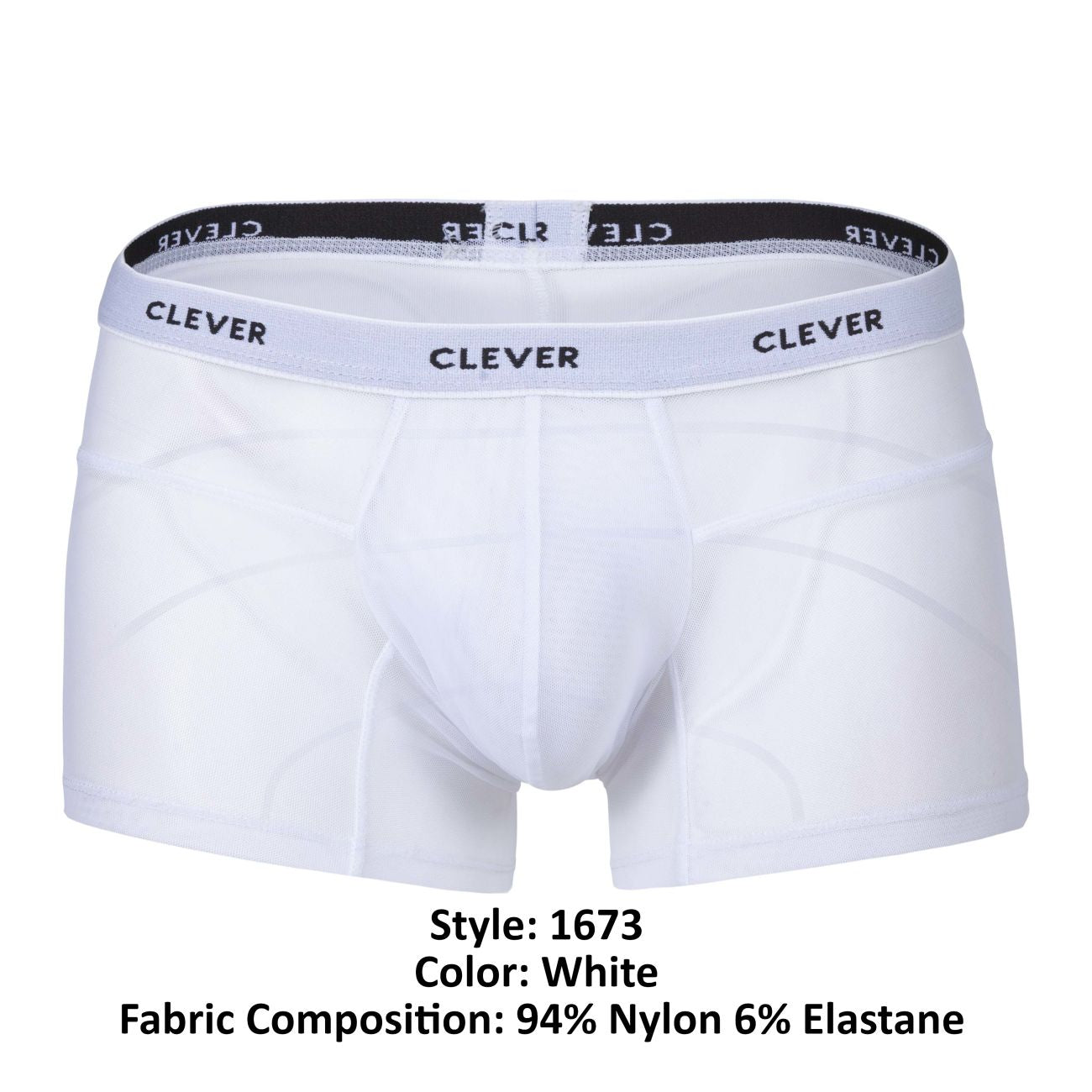 Clever Moda Men's Underwear 1673 Legend Trunks Color White