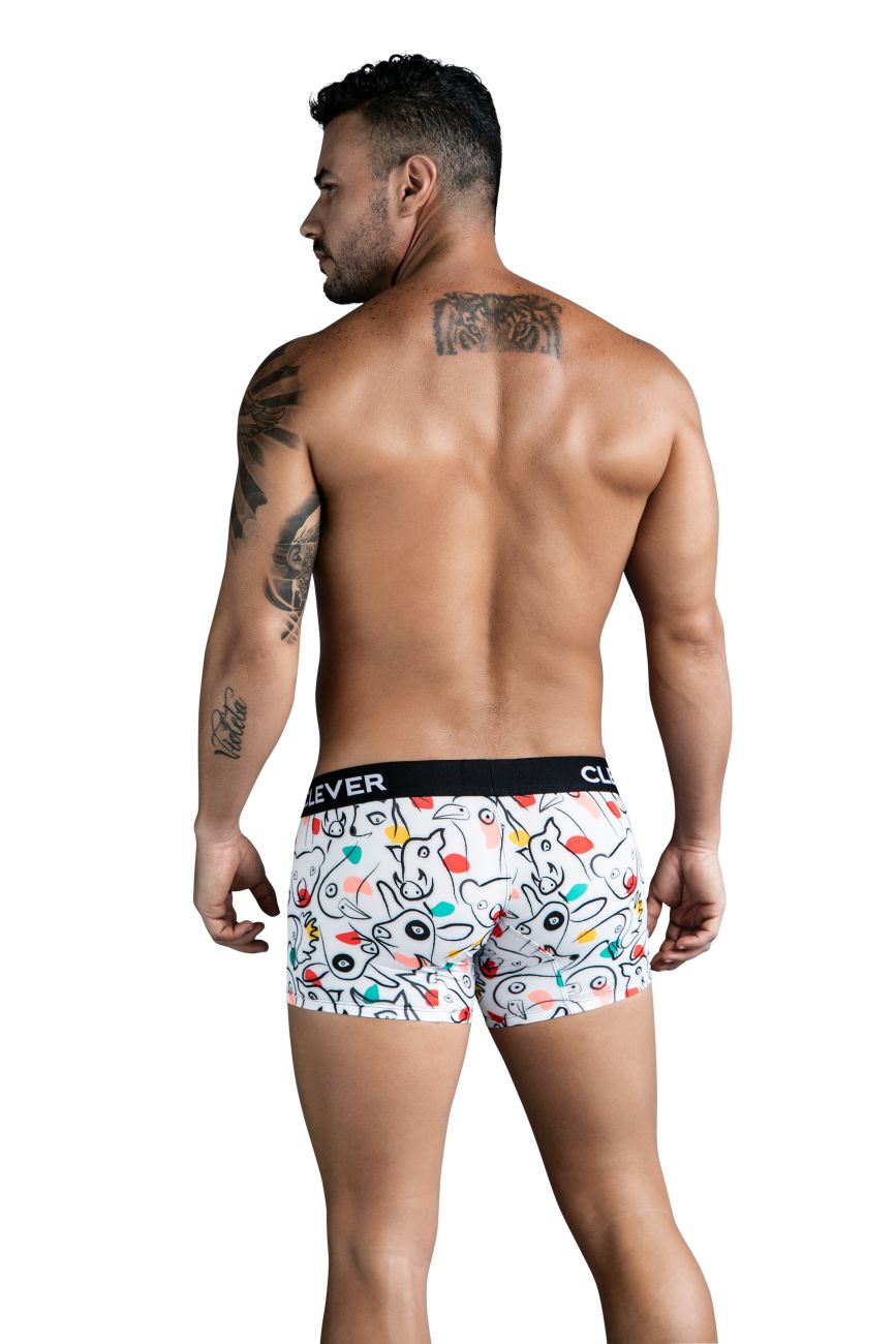 Clever Moda Men's Underwear 1725 Grange Trunks Color White