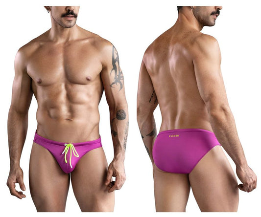 Clever Moda Men's swimwear 1735 Vivo Swim Briefs Color Grape