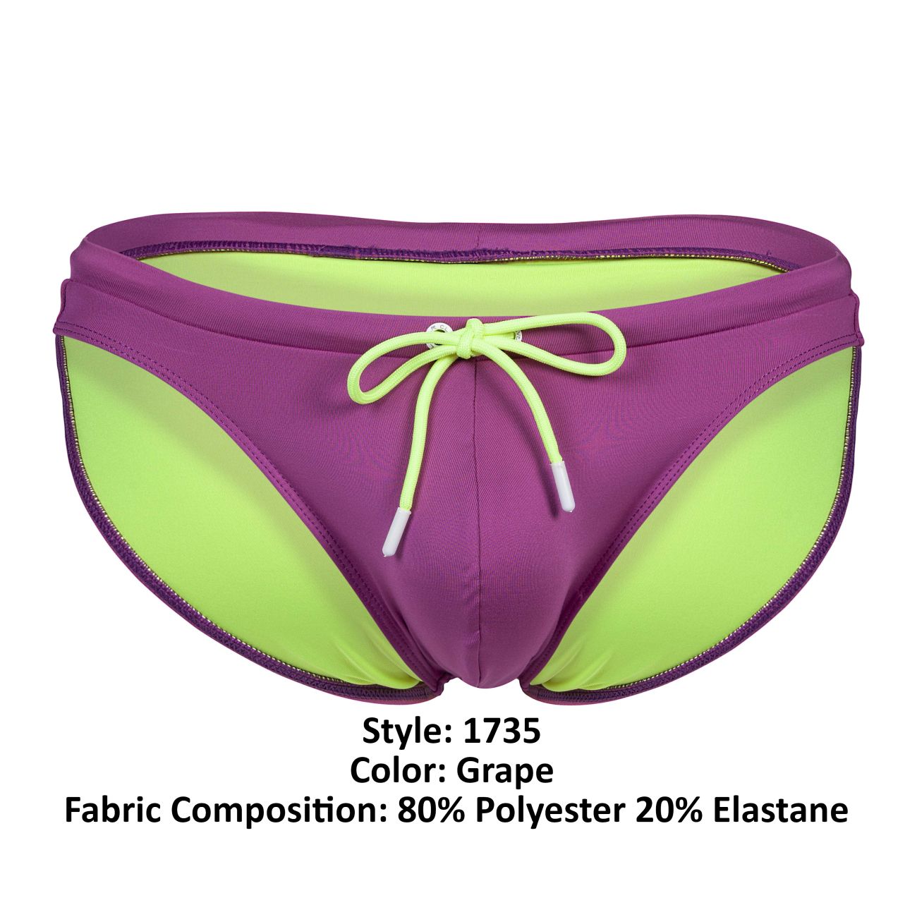 Clever Moda Men's swimwear 1735 Vivo Swim Briefs Color Grape