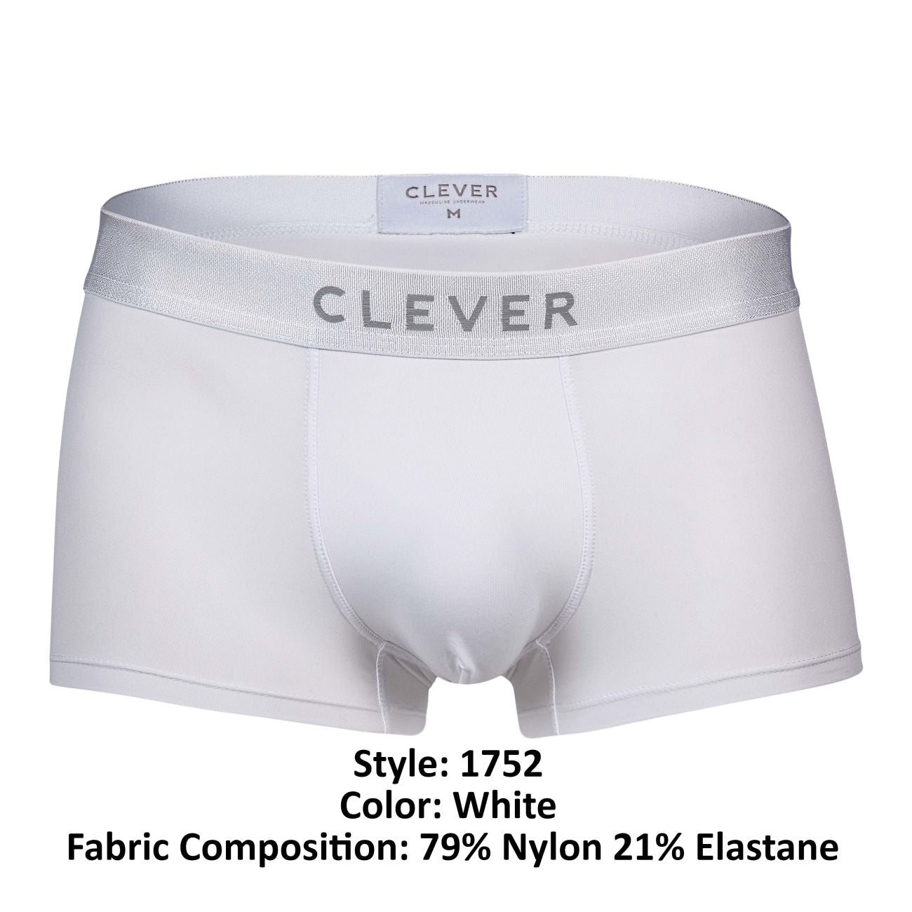 Clever Moda Men's Underwear 1752 Victor Trunks Color White