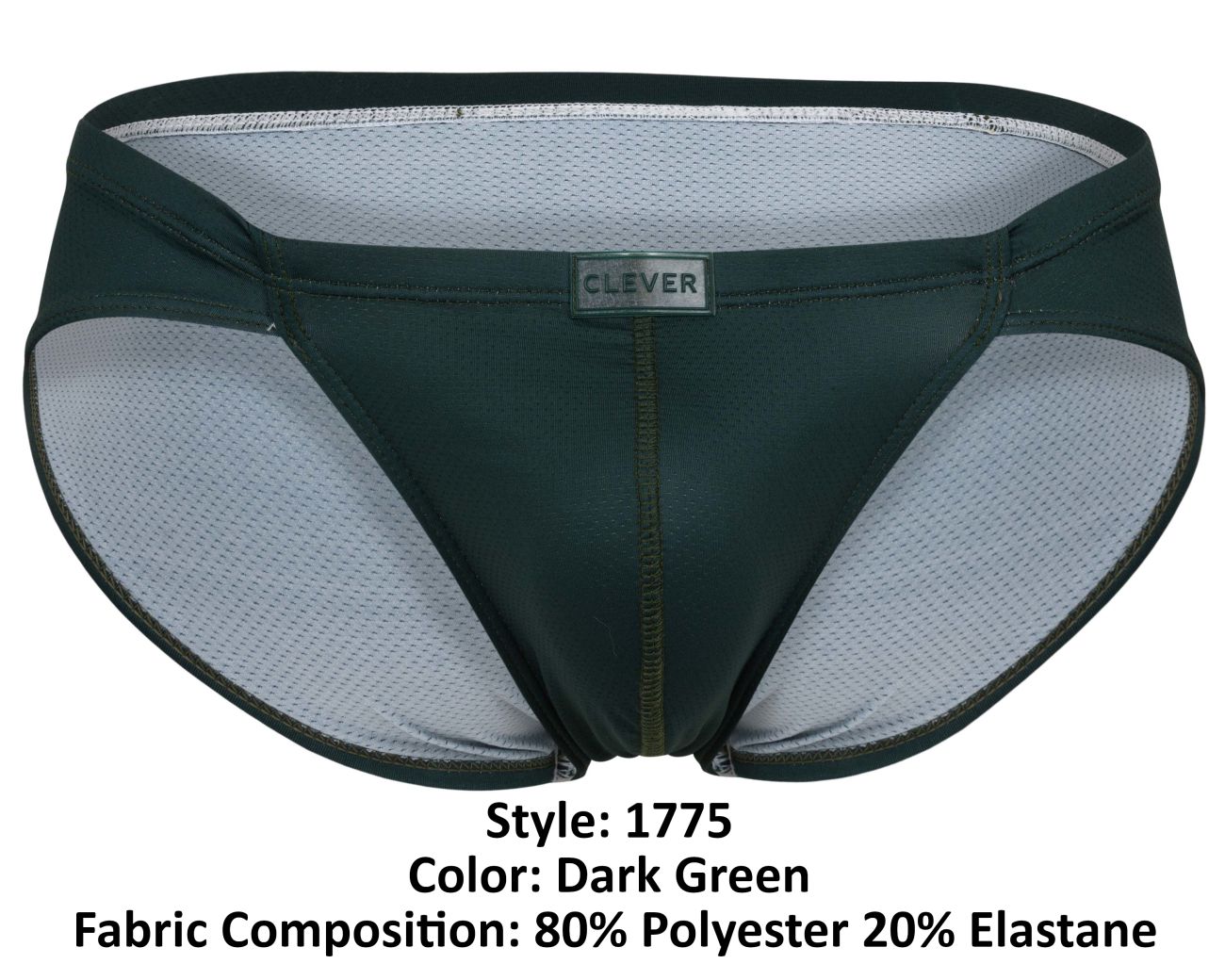 Clever Moda Men's Underwear 1775 Optimo Briefs Color Dark Green