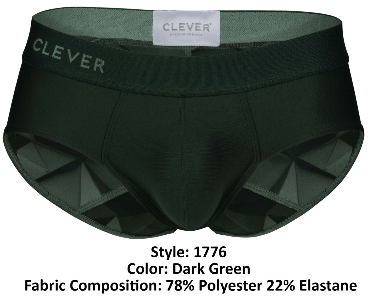 Clever Moda Men's Underwear 1776 Venecia Briefs Color Dark Green