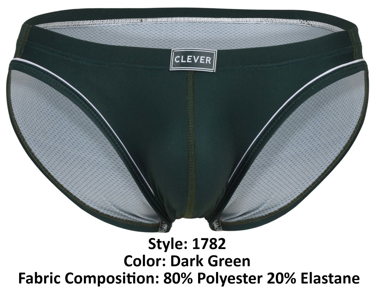 Clever Moda Men's Underwear 1782 Argovia Briefs Color Dark Green