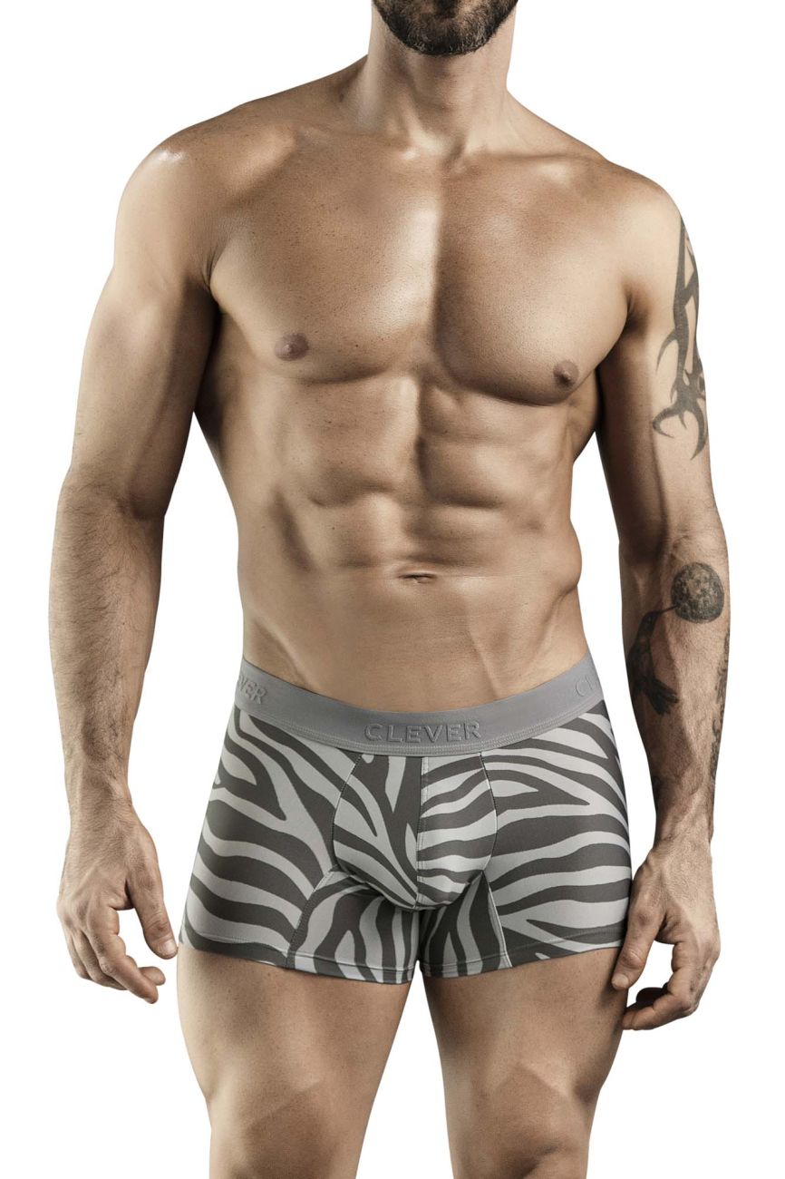 Clever Moda Men's Underwear 1800 Cebra Trunks Color Gray