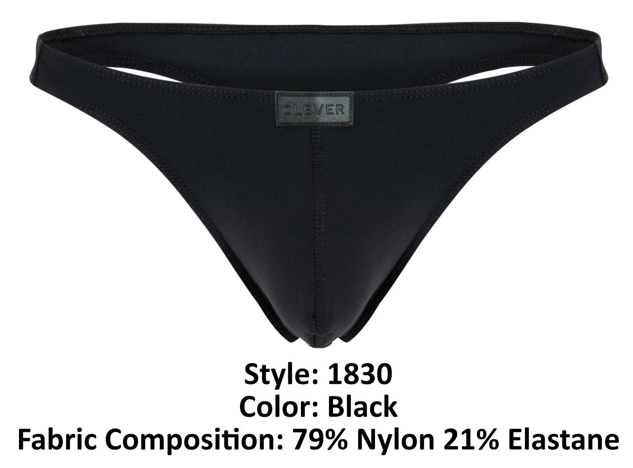 Clever Moda Men's Underwear 1830 Desirable Thongs Color Black