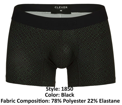 Clever Moda Men's Underwear 1850 Laberin Trunks Color Black