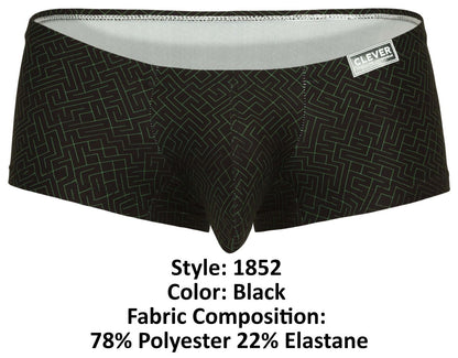 Clever Moda Men's Underwear 1852 Laberin Trunks Color Black