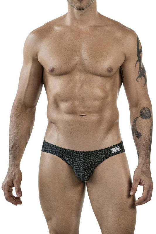 Clever Moda Men's Underwear 1853 Laberin Bikini Color Black