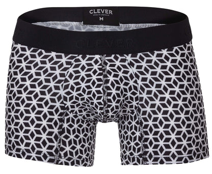 Clever Moda Men's Underwear 1854 Cuadricula Trunks Color White
