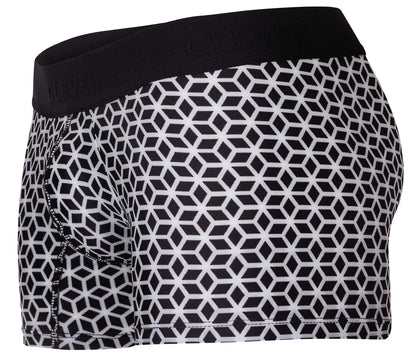 Clever Moda Men's Underwear 1854 Cuadricula Trunks Color White