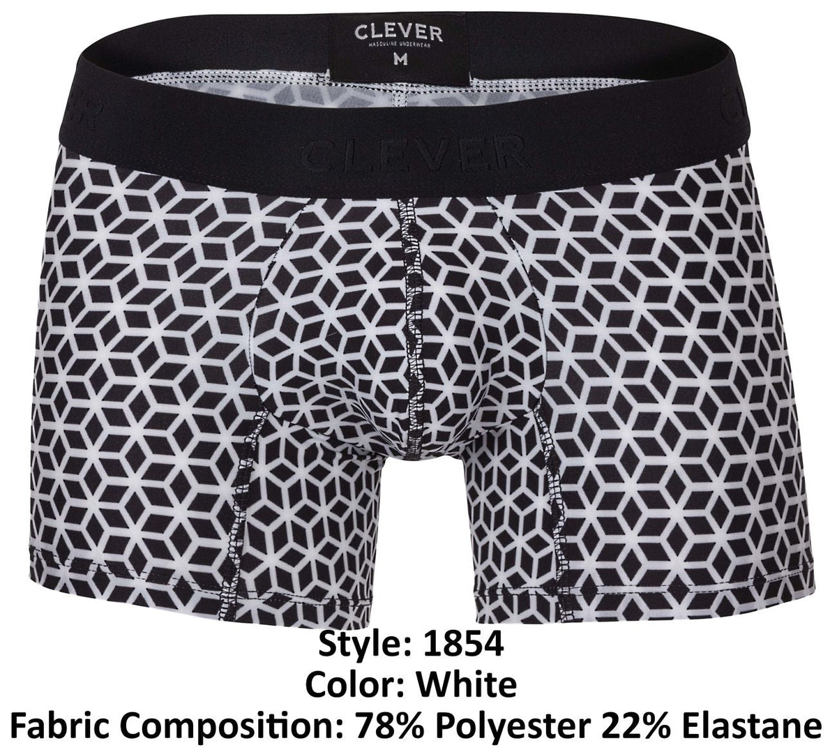 Clever Moda Cuadricula Trunks - White