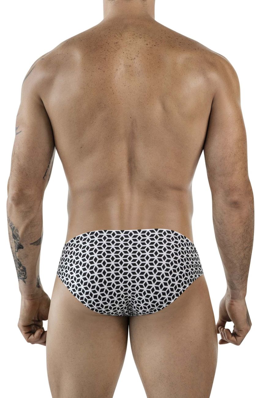 Clever Moda Men's Underwear 1857 Cuadricula Bikini Color White