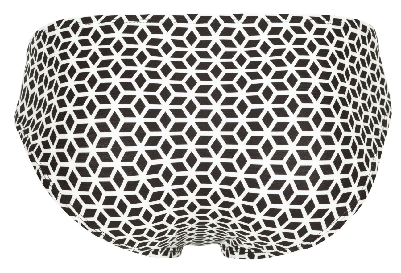 Clever Moda Men's Underwear 1857 Cuadricula Bikini Color White