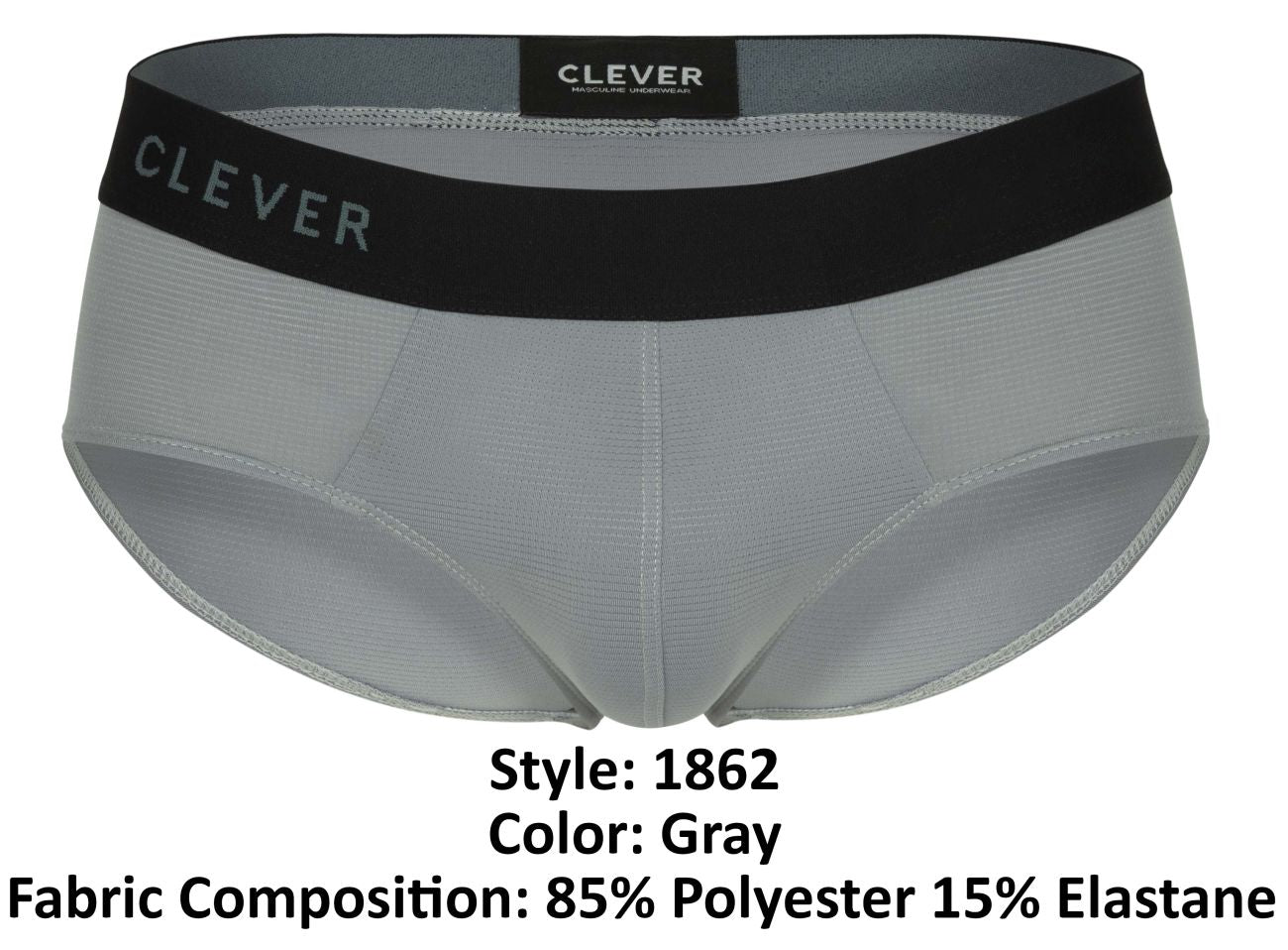 Clever Moda Men's Underwear 1862 Oneal Briefs Color Gray
