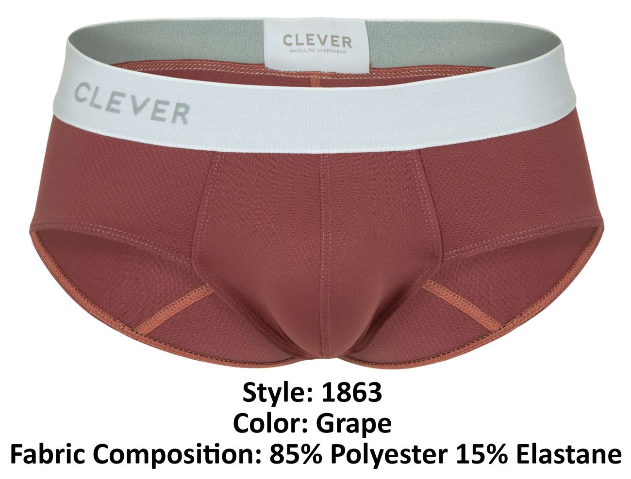 Clever Moda Men's Underwear 1863 Lecler Briefs Color Grape