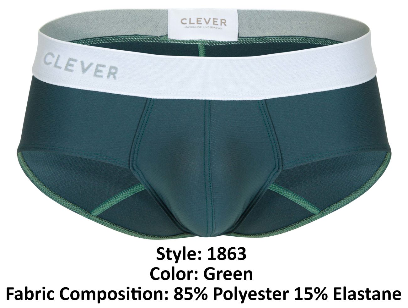 Clever Moda Men's Underwear 1863 Lecler Briefs Color Green