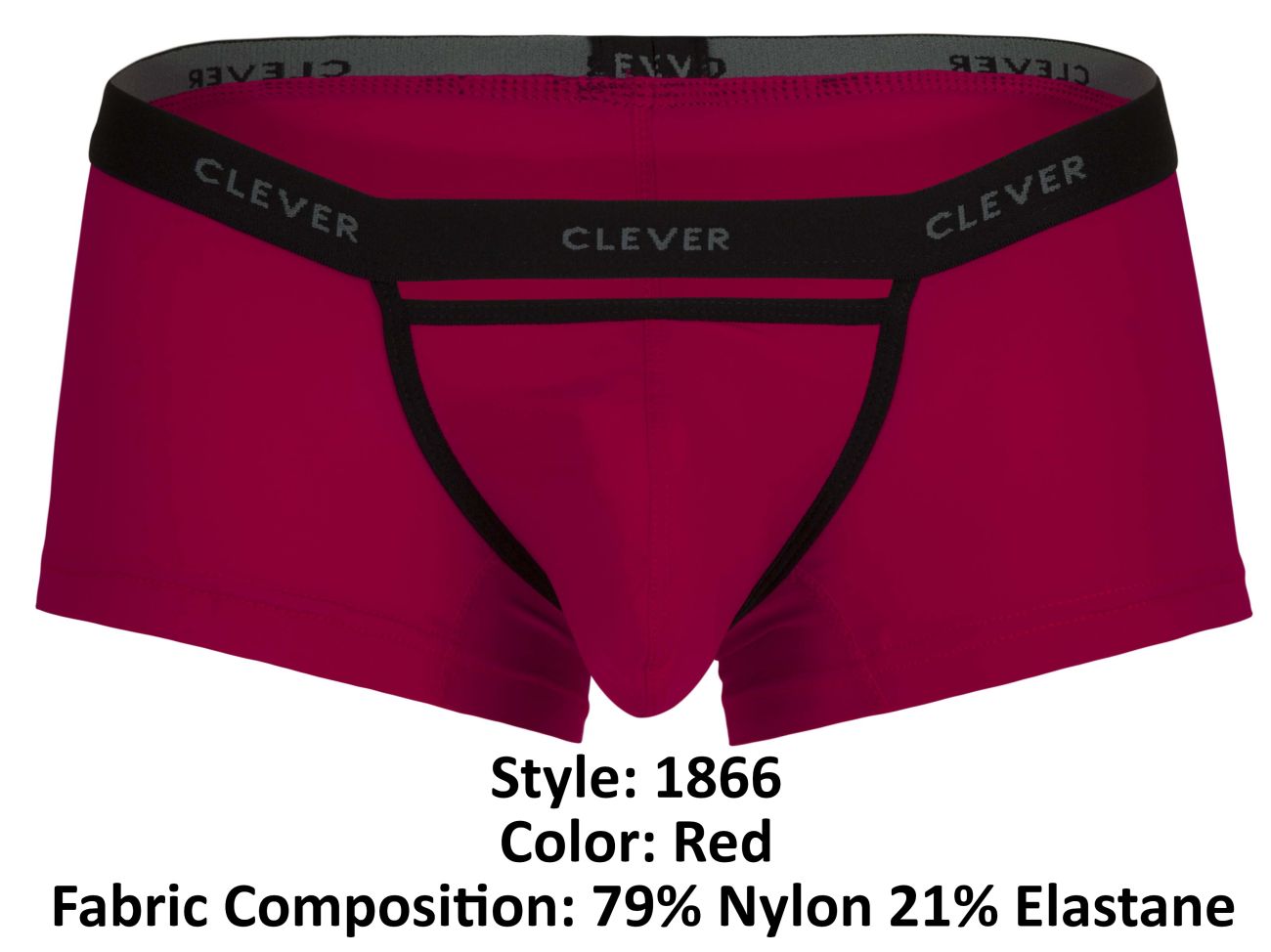 Clever Moda Men's Underwear 1866 Tokio Trunks Color Red