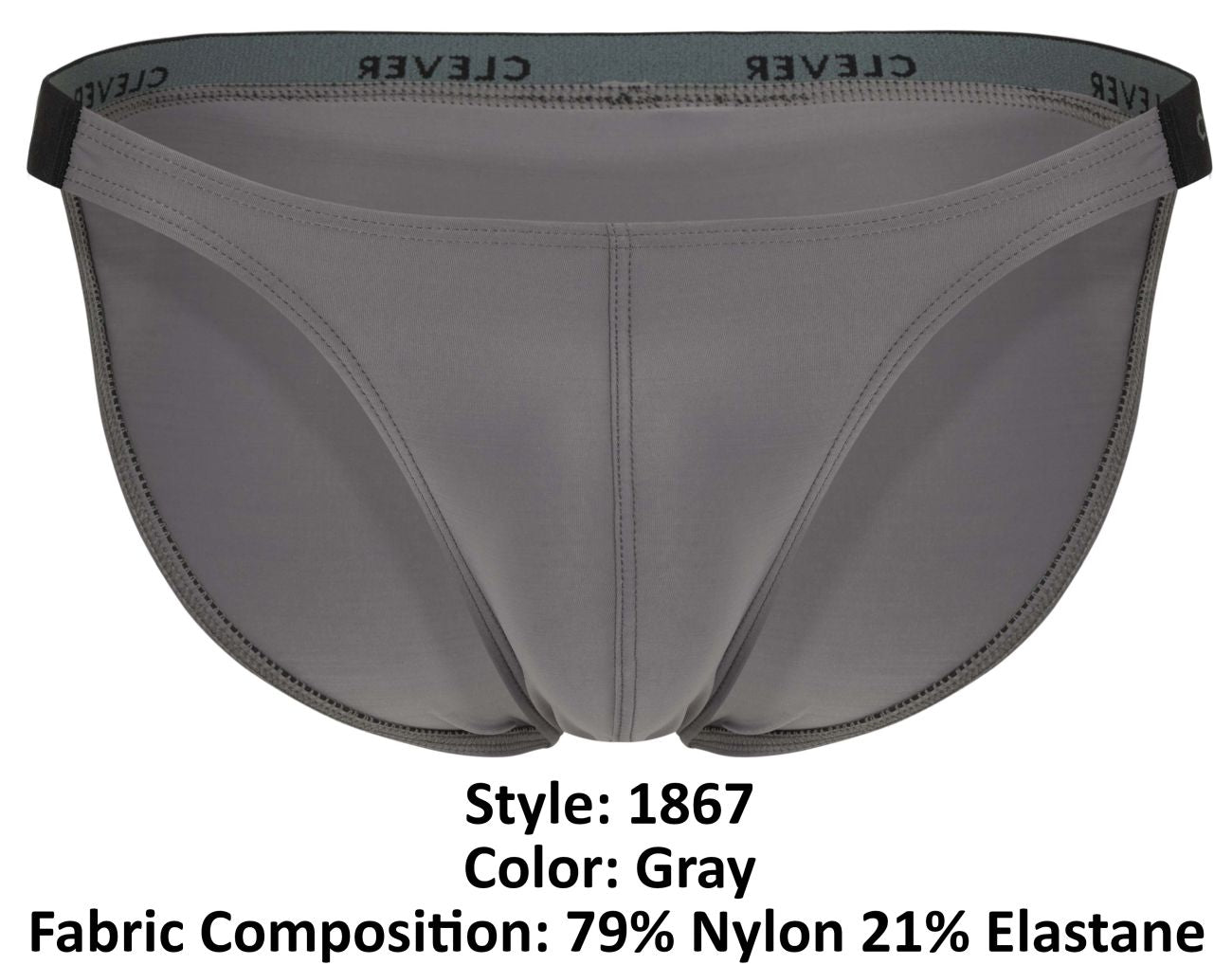 Clever Moda Men's Underwear 1867 Tokio Bikini Color Gray
