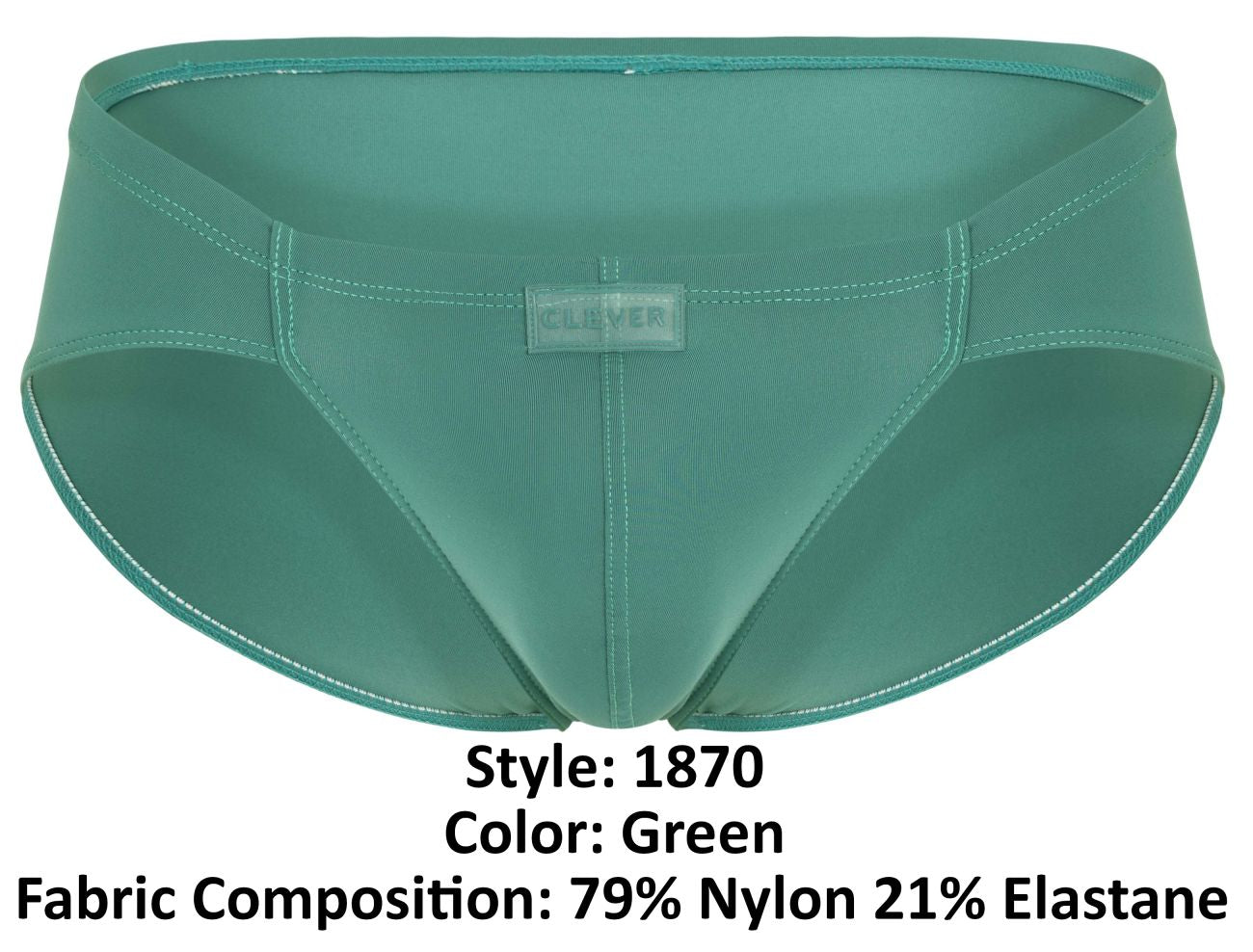 Clever Moda Men's Underwear 1870 Audaz Bikini Color Green