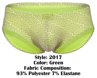 Clever Moda Men's Underwear 2017 Neon Briefs Color Green
