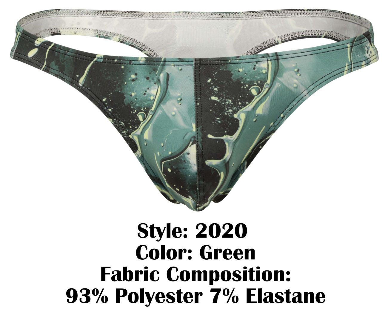 Clever Moda Men's Underwear 2020 Galia Thongs Color Green