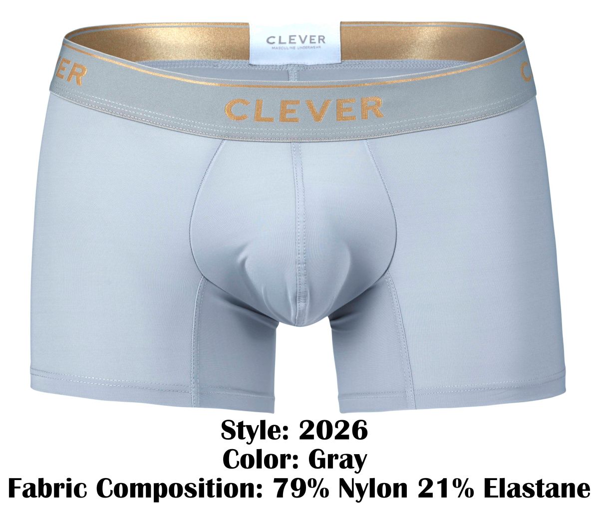 Clever Moda Men's Underwear 2026 Valladolid Trunks Color Gray
